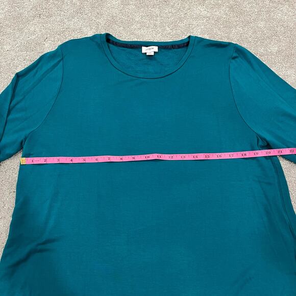 J Crew Womens Long Sleeve‎ Crewneck Top Bright Green/Blue Size XL - Picture 7 of 7
